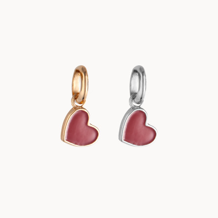Mini Roter Herz Anhänger vergoldet  sterlingsilber merci maman