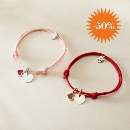 Bracciale personalizzato a disco San Valentino placcato oro merci maman