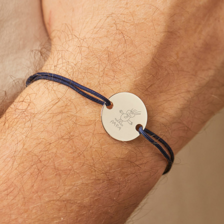 Meine Zeichnung - Personalisiertes großes Pastille Armband für Männer
