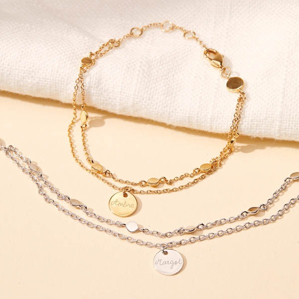 Bracelet personnalisé double chaîne  